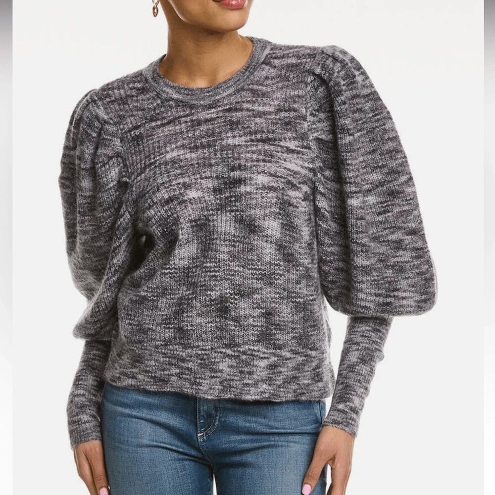 Ted Baker London Valma Juliet Sleeves Wool Mohair Blend Sweater Dark Grey US 6/8